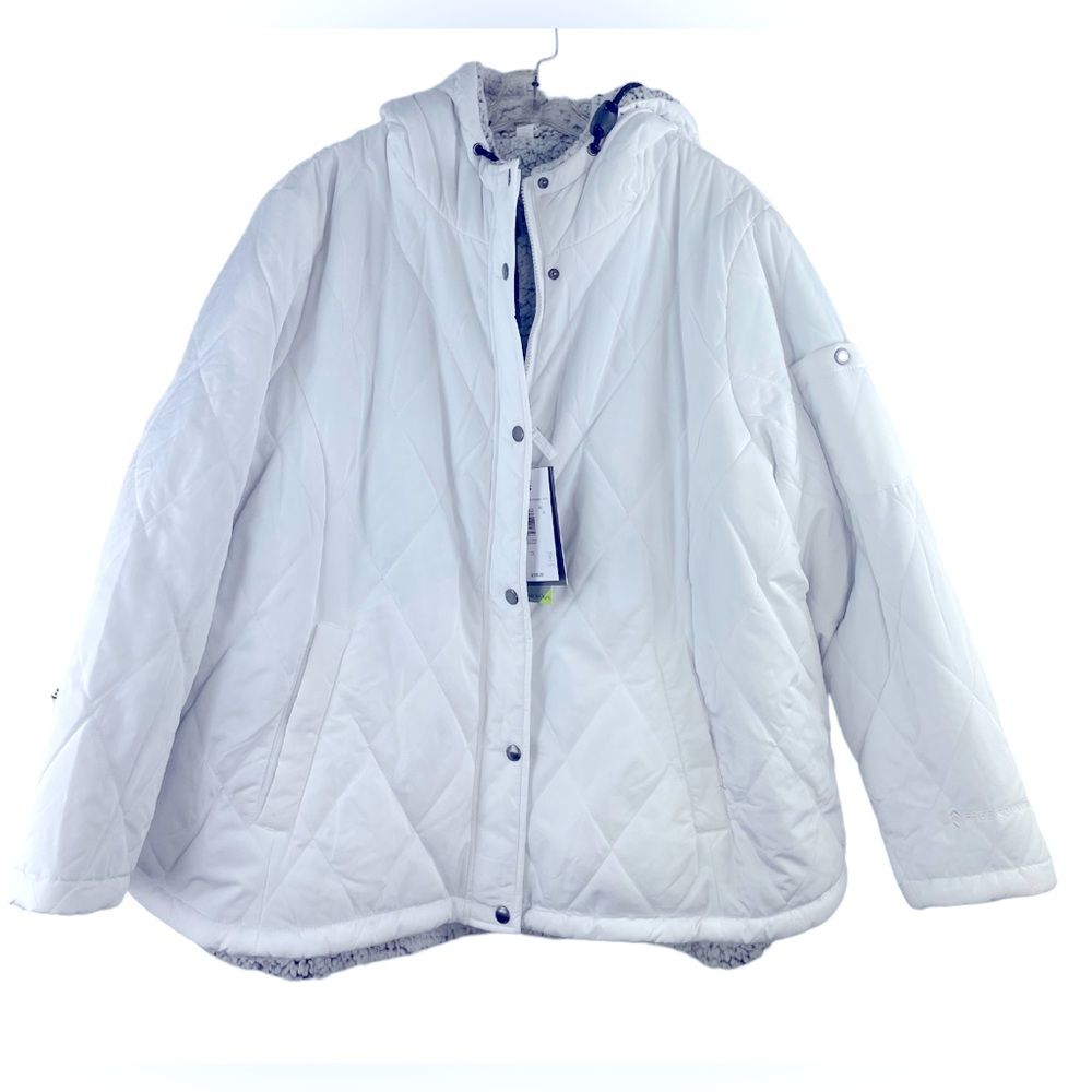 Free Country Womens Plus Size 2X Stratus Light Reversible Sherpa Winter Jacket